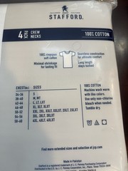 Stafford 4-Pk Men’s Medium Ultra Soft 100% Cotton Crew Neck T-Shirt White