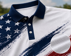 Patriotic Freedom Polo Shirt Mountain Eagle Golf Performance Casual Men (S-5XL)