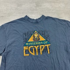 Vintage Mysteries Of Ancient Egypt Shirt Adult XL Blue Documentary Movie Sphynx