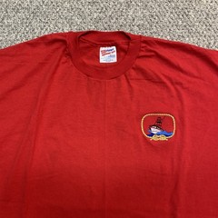 Vintage Hanes Heavyweight 50/50 Embroidered Sailing T Shirt Red XXL Made in USA