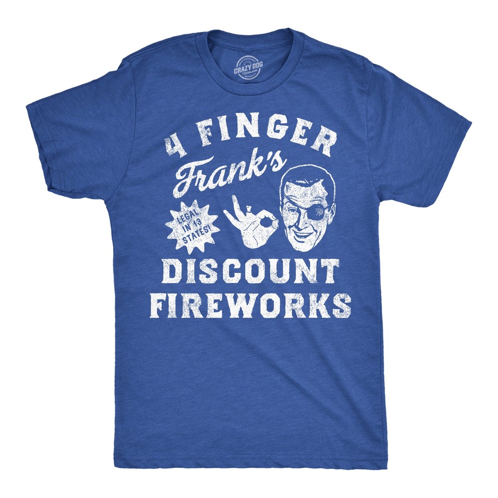 Mens Funny T Shirts 4 Finger Franks Discount Fireworks Sarcastic Fourth Of July
