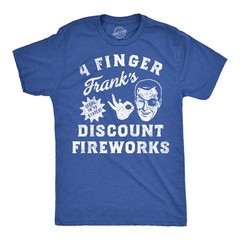 Mens Funny T Shirts 4 Finger Franks Discount Fireworks Sarcastic Fourth Of July