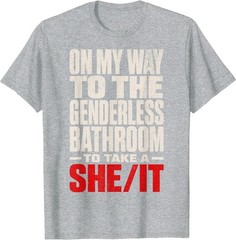 On My Way to The Genderless Bathroom Funny Vintage Grunge T-Shirt