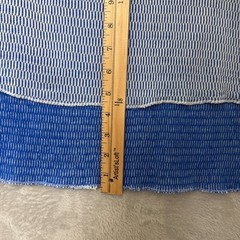 Hanes Vintage Thermal Top Blue/White Textured Weave Pattern XL 50/50 blend knit