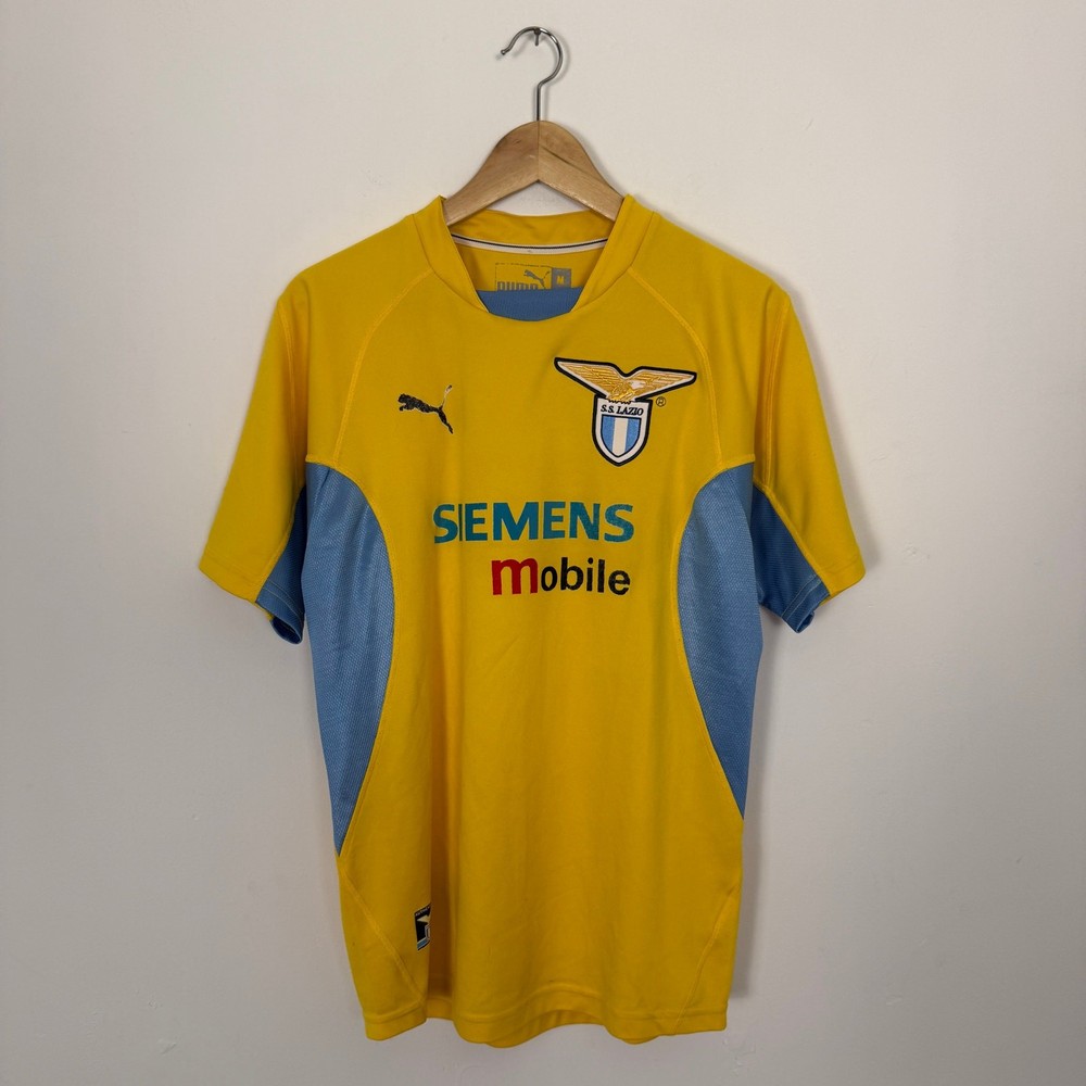 Vintage Y2K SS Lazio Italy FIFA Puma Soccer Football Sports Jersey Yellow Medium