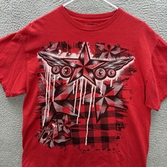 Carbon Shirt Adult Large Red Crewneck Affliction Style Skater Grunge Faded Y2K