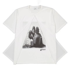Burberry Mens White Portrait Print Cotton Oversized T-shirt, Brand Size XX-Small