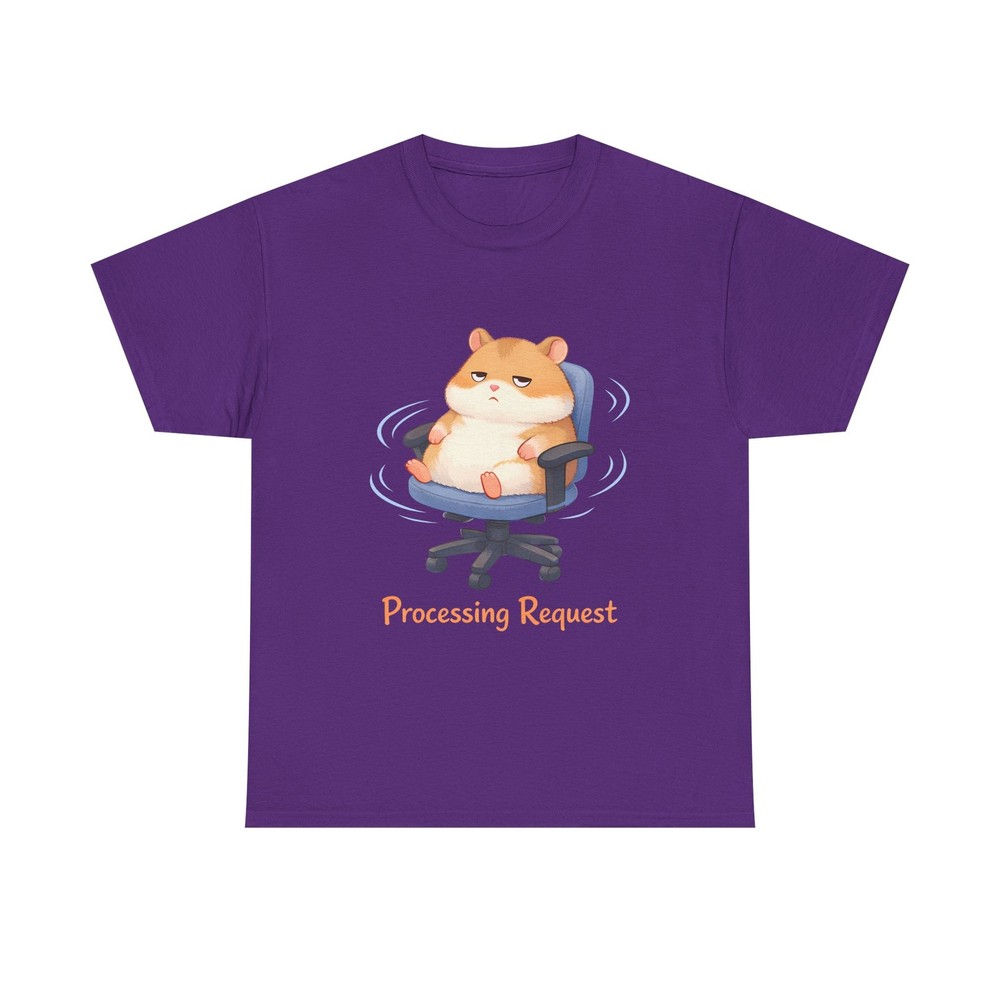 Unisex Heavy Cotton Tee Hamster Office Chair Funny Humor Cute Indoors Pet Animal