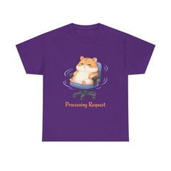 Unisex Heavy Cotton Tee Hamster Office Chair Funny Humor Cute Indoors Pet Animal