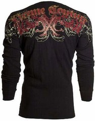 Xtreme Couture by Affliction Men’s Thermal Shirt TELEPHUS Skull Biker