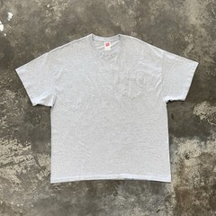 Vintage Hanes Pocket T Shirt XL Blank Gray Heavyweight Streetwear