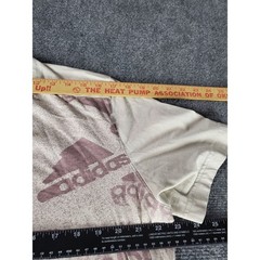 Adidas Brand Love Performance Tee XL Off White Burgundy Allover Multi Logo Shirt