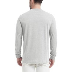 TacVAsen Mens Light Gray Long Sleeve Henley Pocket T Shirt Outdoor Sports Size M