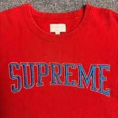 Supreme Red Arched Logo Premium T-Shirt Mens Size M Short Sleeve
