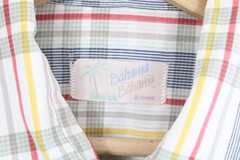 Madras plaid shirt | Vintage plaid short sleeve button-up | Chest pocket casual