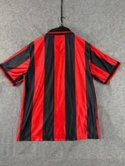 Scarface Reason Soccer Jersey Shirt Mens M Red Black Striped Slim Fit Collared