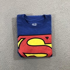 Superman Shirt Mens XL Blue DC Comics Superhero Logo Crewneck Tee Cotton Blend