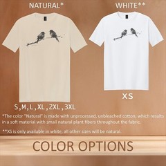 Two Birds on Branch Graphic Tee Minimalist Wildlife Art
