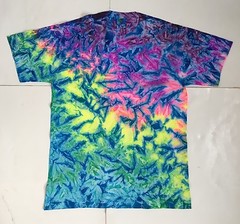 *New* 2XL – Sm Handmade Tie Dye, Rainbow Blue Cruncht Crinkle, Crew or V-Neck