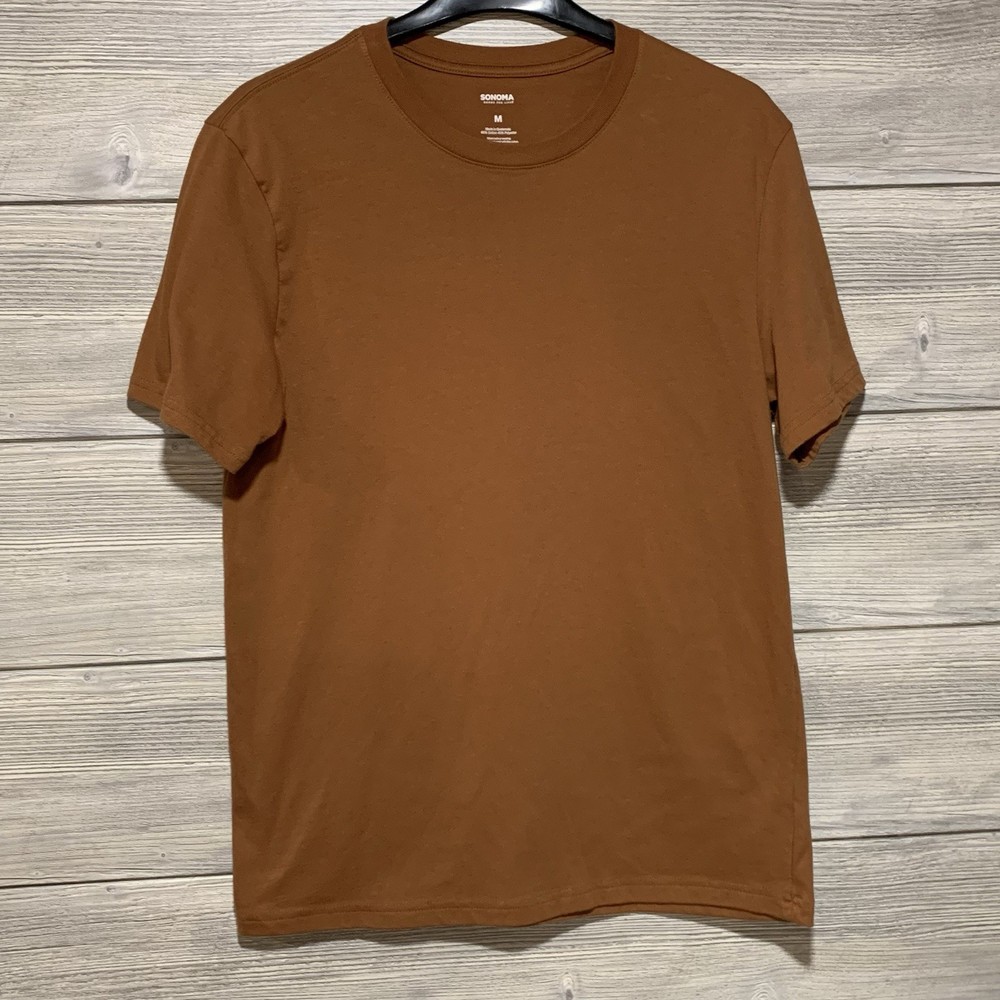 Mens Medium T Shirt Plain Brown Color Worn Once Excellent Condition