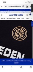 AELFRIC EDEN Contrast Color Stripe Soccer Jersey Mens Sz S Black/Wht NWT
