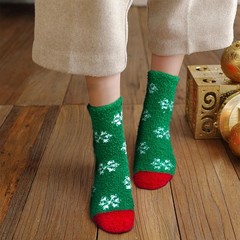 3 Pairs Cute Christmas Fluffy Fuzzy Socks Women Winter Warm Cozy Home Wear