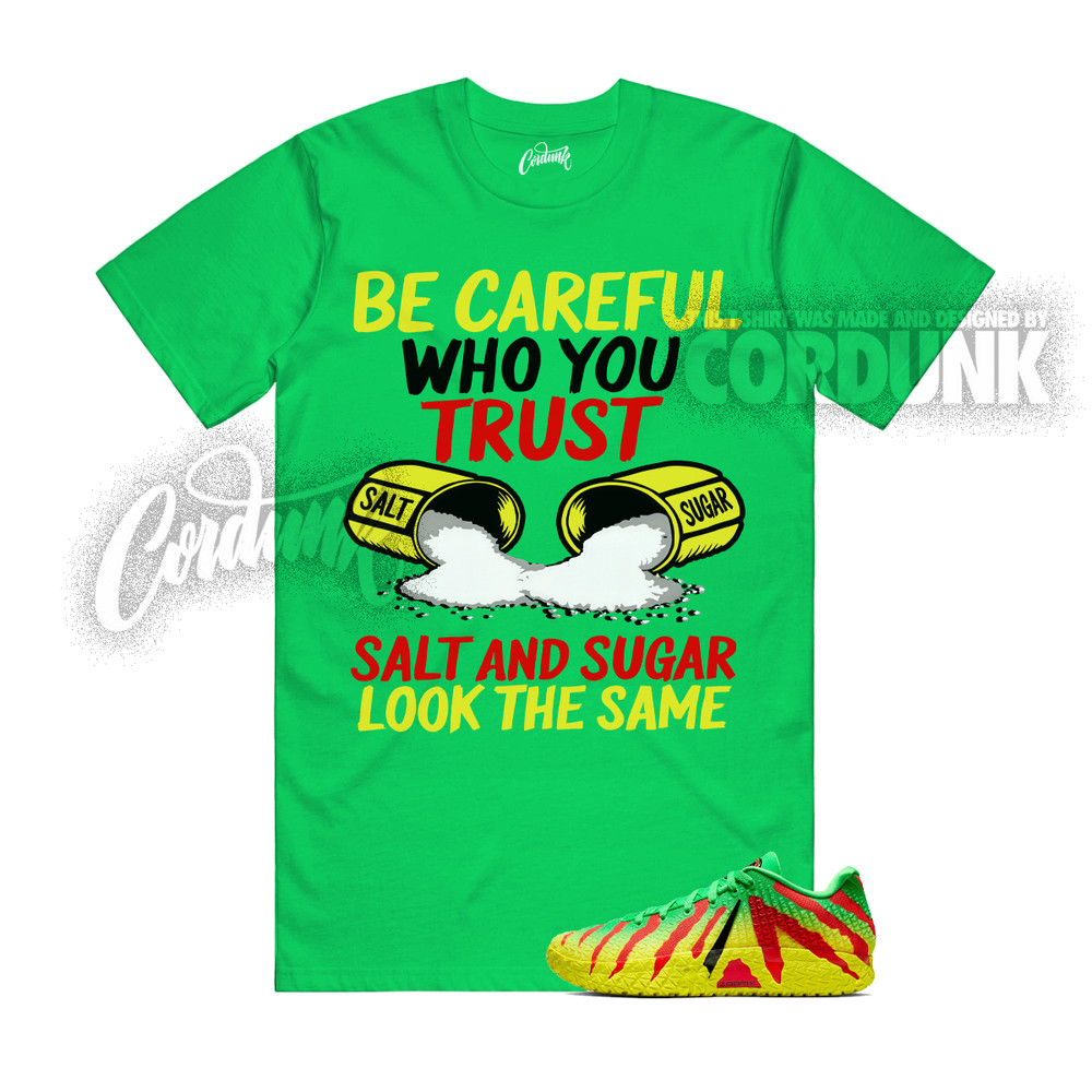 Ja 3 Explorer Green Spark Black University Red Dynamic Yellow T Shirt SUGAR