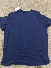 Adidas Shirt Mens 2XL Blue Logo Graphic Tee Weight Training Sports Top Cotton