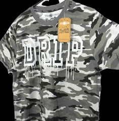 Brooklyn’s Best DRIP Men’s Gray Camouflage Tee Shirt Size L