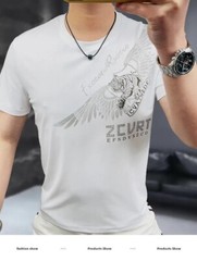 New Men Luxury Tiger Wings Rhinestones Fashion T-Shirt High Quality 4 Colors