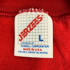 Vintage Blank T Shirt 1990s JERZEES Blank Red Cotton Polyester Blend Adult LARGE