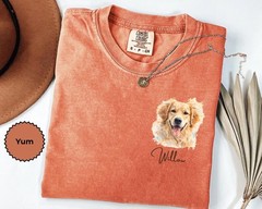 Custom Pet Portrait Comfort Tee Personalized Dog Cat Photo Shirt Gift