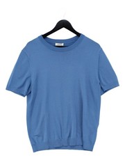 Sandro Men’s T-Shirt M Blue Acetate with Polyamide, Elastane Basic