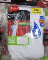 Lot of 8, Hanes Men’s L White Tagless T-Shirts, 2 ct/pack – 16 Large T-SHIRTS