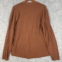 Travis Mathew Henley Shirt Mens XL Rust Micro Striped Lightweight Soft Thin EUC