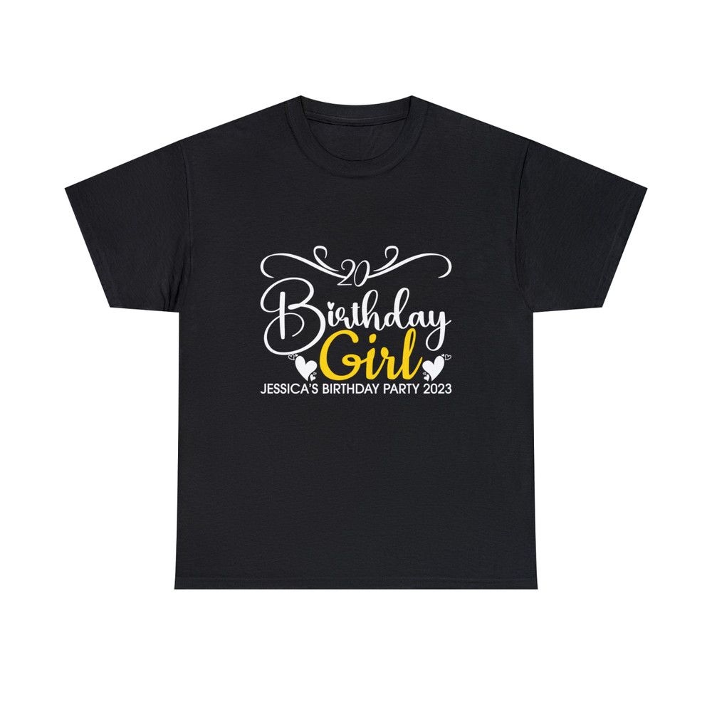 Personalised Birthday Girl T-Shirt Custom Name Age Year Birthday Party Gift Top