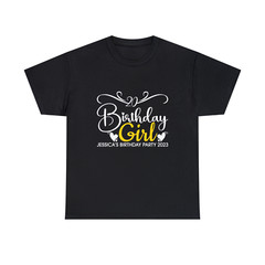 Personalised Birthday Girl T-Shirt Custom Name Age Year Birthday Party Gift Top