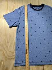 Lee Men’s Medium Shirt Blue Cotton Blend Pineapple Tropical Print Pocket Tee M