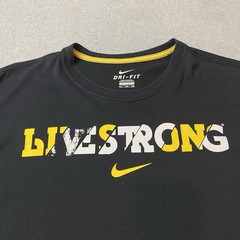 Nike LIVESTRONG T Shirt Mens 2XL Black Lance Armstrong Foundation Tee Cycling