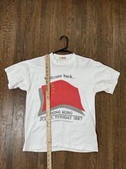Vintage 1997 Hong Kong Handover T-Shirt Hapy Design USA 90s China UK Flag M/L