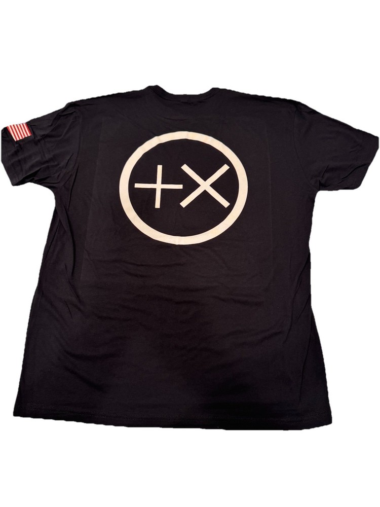 Positive Times T Shirt American Flag On Sleeve Quality Fast Shipping L +x