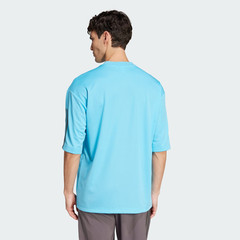 Adidas House Of Tiro Graphic Logo T-Shirt Bright Cyan Blue Black-Medium