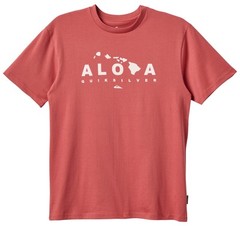 Quiksilver Hawaii Island Lock SS T-Shirt – Mineral Red – New