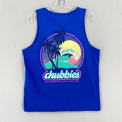 Chubbies Mens Tank Top Size Small Blue Ocean Wave Beach Graphic Sleeveless Tee