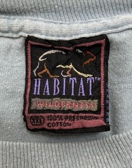 Vintage Habitat Wilderness Nature Wolf All Over Print Embroidered Shirt XXL Blue