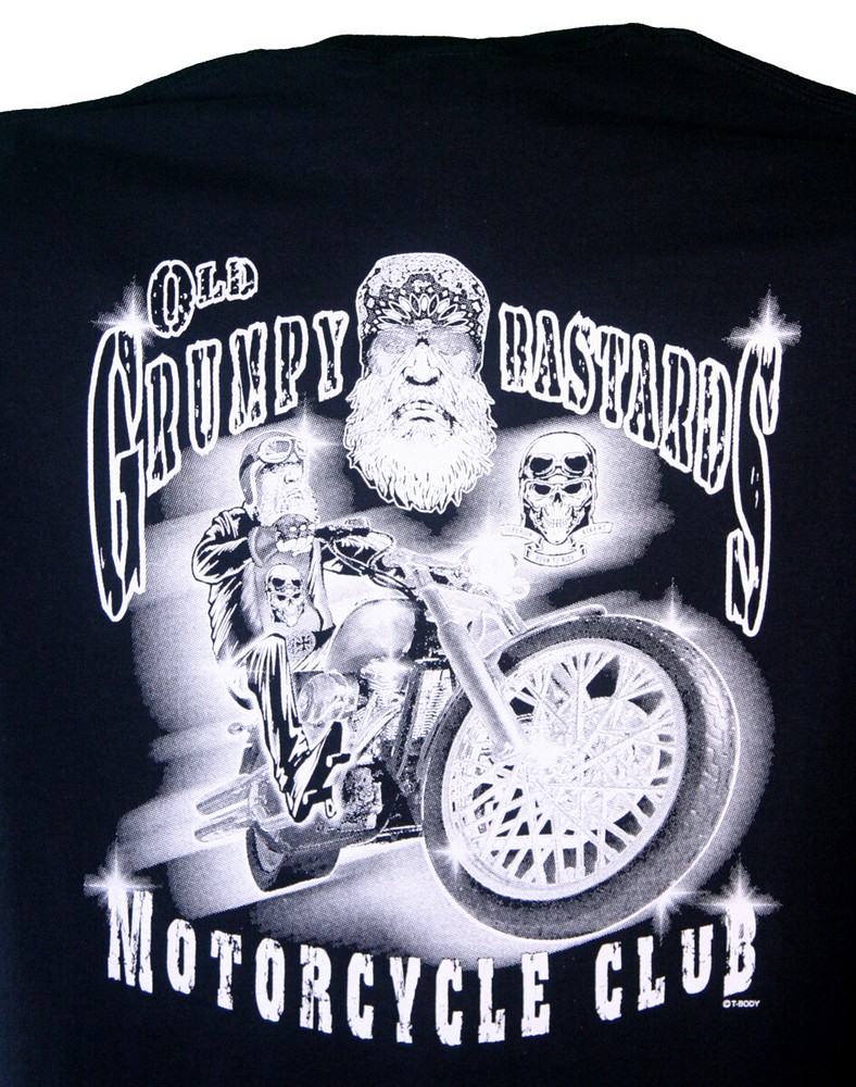 Old Grumpy Bastards Motorcycle Club T-Shirt Rebel Outlaw Biker Tee