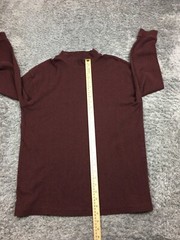 John Ashfort Mock Neck Shirt Mens Size Large Dark Red / Brown Stretch