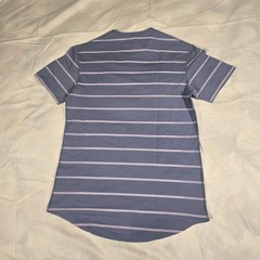 BYLT Drop Cut Lux Shirt Large Striped Short Sleeve NWT