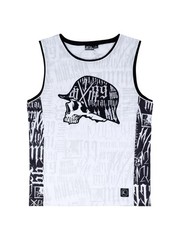 Metal Mulisha Men’s Vandal Jersey Tank Top Skull and Helmet Motocross Logo Print