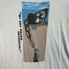 A1 Vintage 90s Malcolm X By Any Means Necessary T Shirt Adult Mens XL White Mens